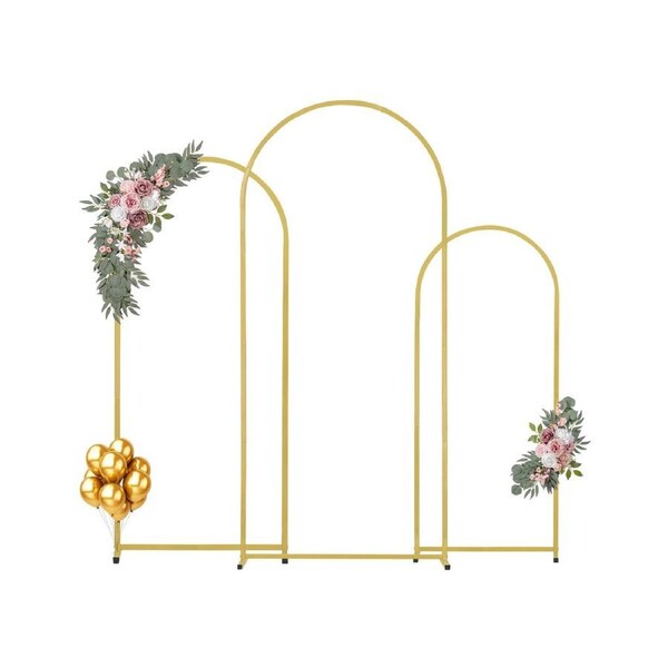 Metal Arch Backdrop Stand Set of 3 Stand with Case Connection for Wedding