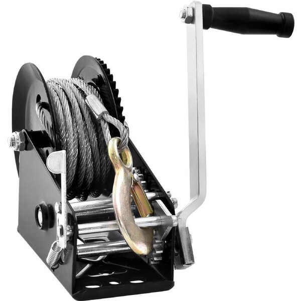 Hand Winch Heavy Duty Hand Crank 1587.5 kg 10 m Steel Cable for Boat/ATV