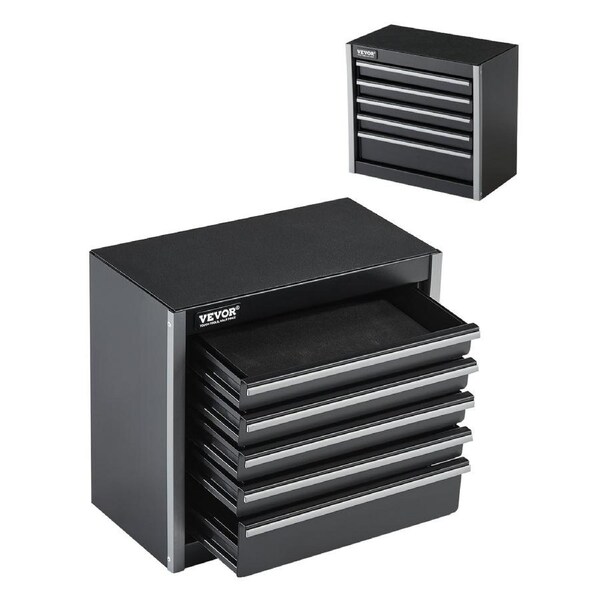 Tool Box 218.4 mm Portable Metal Tool Box with 5 Drawers Tool Organizer