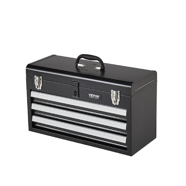 Tool Box 520 mm Portable Metal Tool Box with 3 Drawers Tool Organizer