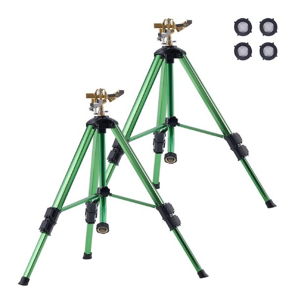 Tripod Sprinkler 2 Packs Heavy Duty Lawn Sprinklers with G3/4" Connector