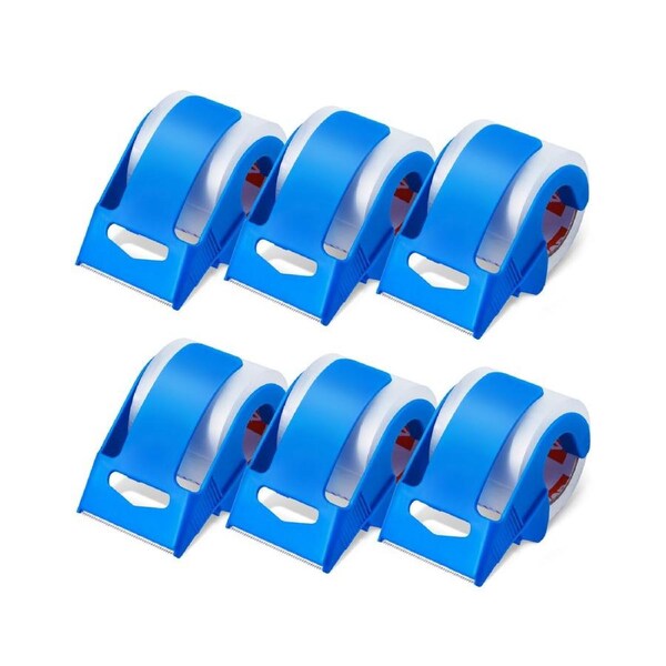 Packing Tape 6 Rolls 25 Yards Clear Shipping Tape with Dispenser 2.7 Mil