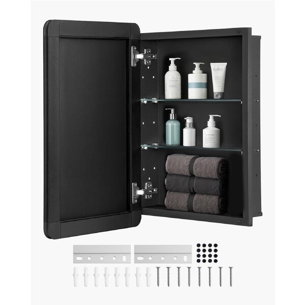 Medicine Cabinet 16" x 24" Mirror Medicine Cabinet Adjustable Shelves