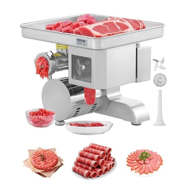Commercial Electric Meat Grinder Slicer 4.99 kg/Min Sausage Stuffer Maker