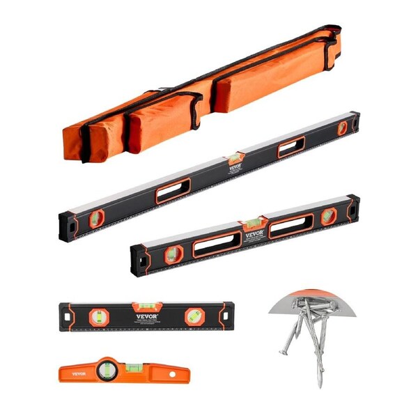 Magnetic Torpedo Level 4 PCS 1200/600/400/250 mm Leveler with Bubble Vials