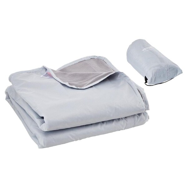 Camping Blanket 2 m x 1.5 m Wearable Warm Stadium Blanket Light Grey.