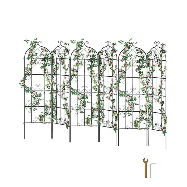 4 Packs Metal Garden Trellis for Climbing Plant Support 71x20 in Rustproof