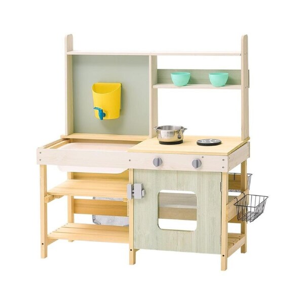 Wooden Mud Kitchen Outdoor Toy Play Kitchen Set for Kids Pretend Playset