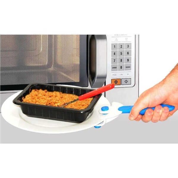 2x Silicone Microwave Hot Plate Carriers Holders, No Burns, Easy Grip