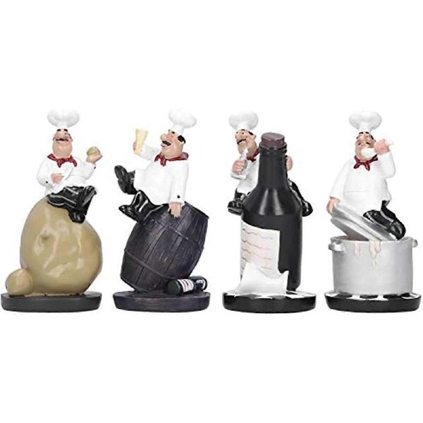 Figurines Chef Italian Chef Figurines Kitchen Decor Cooking Chef Kitchen Decor with Potatoes Resin Ornaments
