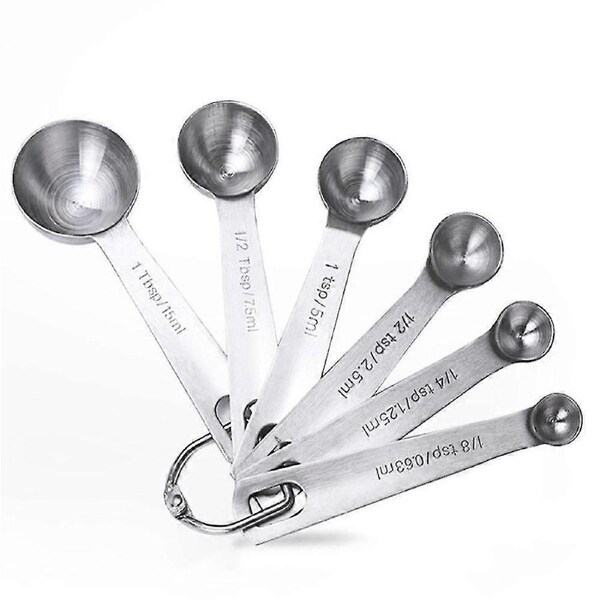 Measuring Spoons Small Tablespoon with Metric and US Measurements Set of 6 for Gift Measuring Dry