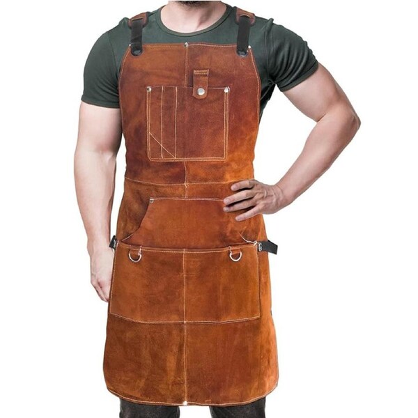 24"x37" Workshop Apron With Heat-resistant And Flame-retardant