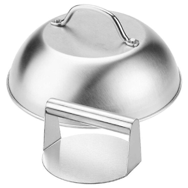 1 Set Burger Patty Press Stainless Steel Burger Smashed Press Patty Maker Press with Burger Cover