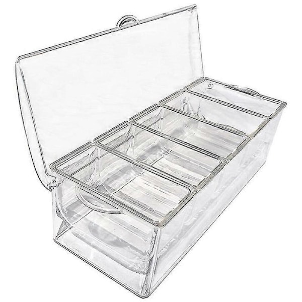 Ice Cold 5 Compartment Condiment Server Rack-service Tray Container With 5 Removable Trays