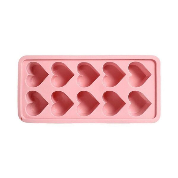 Heart Shaped Silicone Ice Cube Trays 10 Cavities Easy Release DIY Love Heart Ice Cubes Chocolate Candy Mold for Cocktails Whiskey BPA Free Dishwasher
