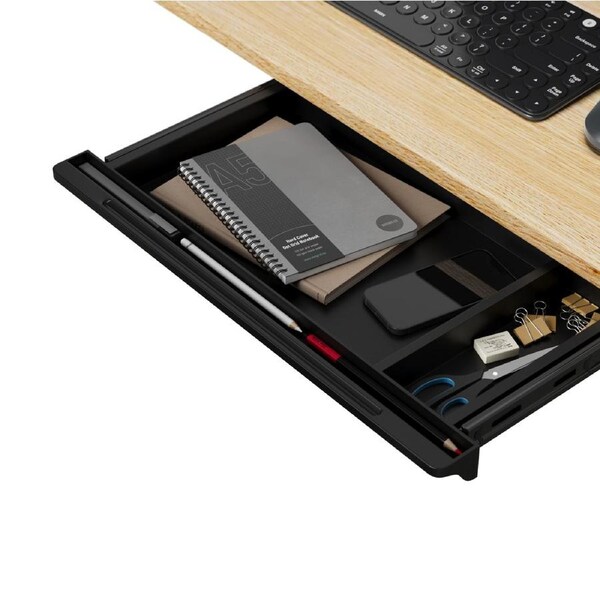 Oikiture Under Desk Drawer Pull-Out Drawer Sliding Tray Storage Organizer Black