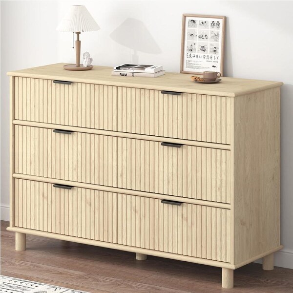 Sorrento 6 drawer chest - Swedish Oak