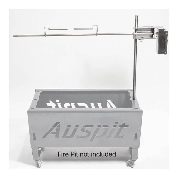 Auspit Silver Compact Portable Spit Rotisserie Package (Firepit Not Included)