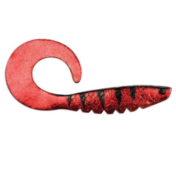 8 Inch Storm RIP Curly Tail Soft Plastic Fishing Lure - Red Frost Demon