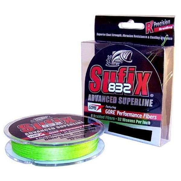 150yd Spool of 80lb Sufix 832 Advanced Superline Braided Fishing Line -Neon Lime