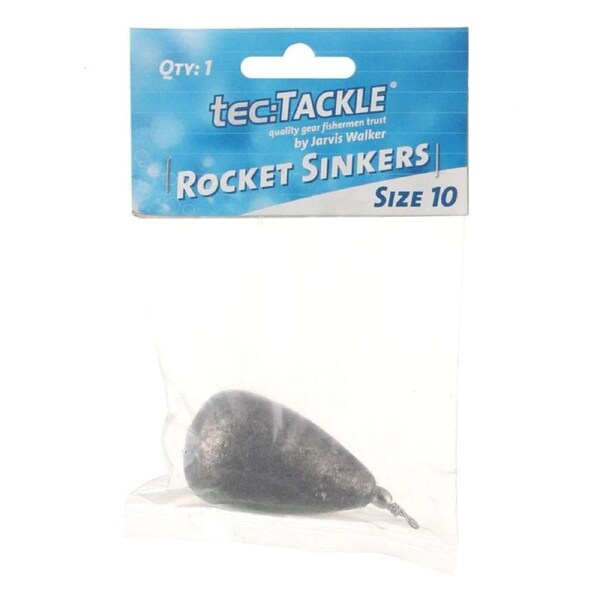 1 Pack of Jarvis Walker Size 10 Rocket Sinkers - 280gm Bomb and Swivel Sinker