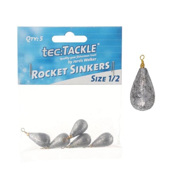 5 Pack of Jarvis Walker Size 1/2 Rocket Sinkers