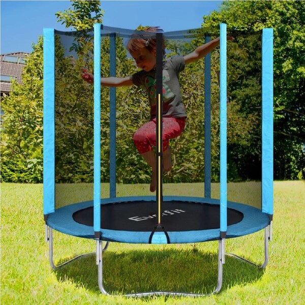 Everfit Trampoline 6FT Kids Trampolines Safety Net Pad Round Blue