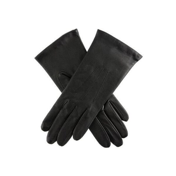 Dents Womens Emma Three-Point Leather Gloves - Black 8.5