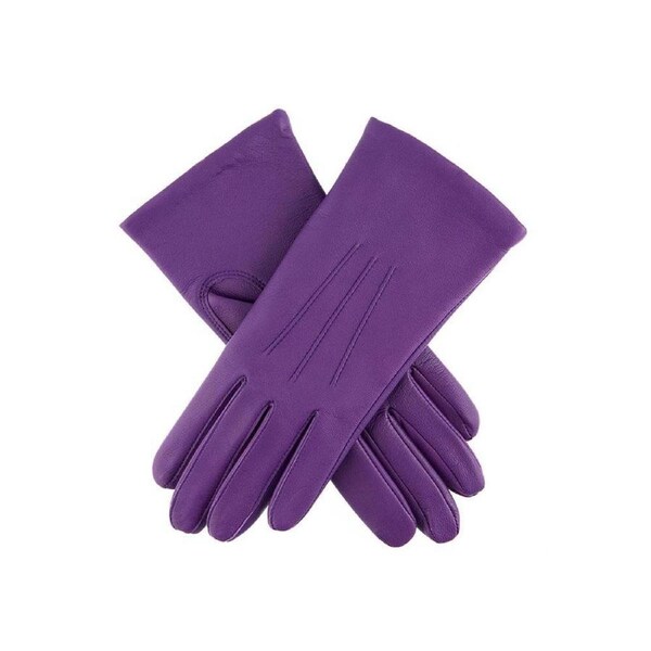 Dents Womens Emma Three-Point Leather Gloves - Amethyst 7.5