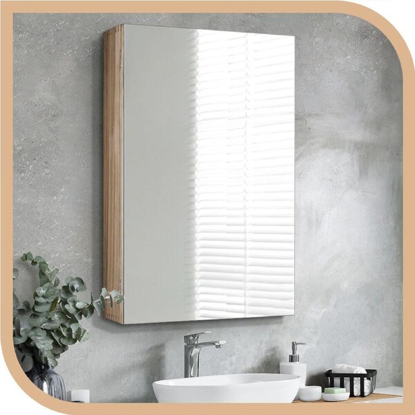 Simplus Bathroom Mirror Cabinet Vanity Cupboard Wall Mounted with Storage Cupboard 450mm