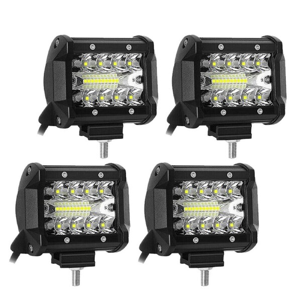 OZNALA 4x 4inch 200W Work Lights CREE Spot Flood LED Light Bar Reverse UTE 12V 24V