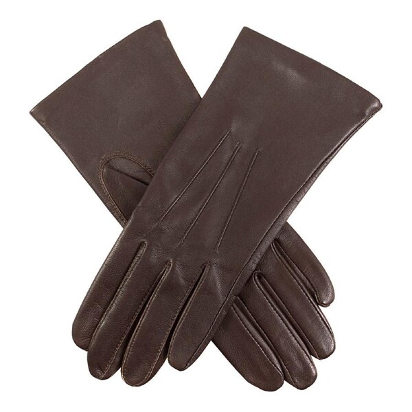 Dents Womens Elizabeth Silk Lined Leather Gloves - Mocca 6.5