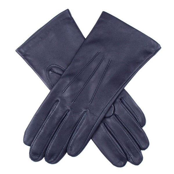 Dents Womens Elizabeth Silk Lined Leather Gloves - Navy 6.5