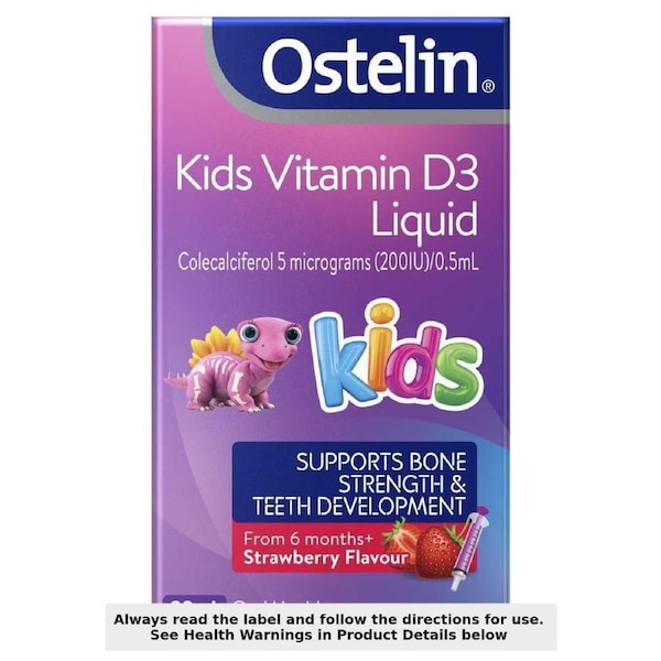 Ostelin Kids Vitamin D3 Liquid Strawberry Flavour 20ml