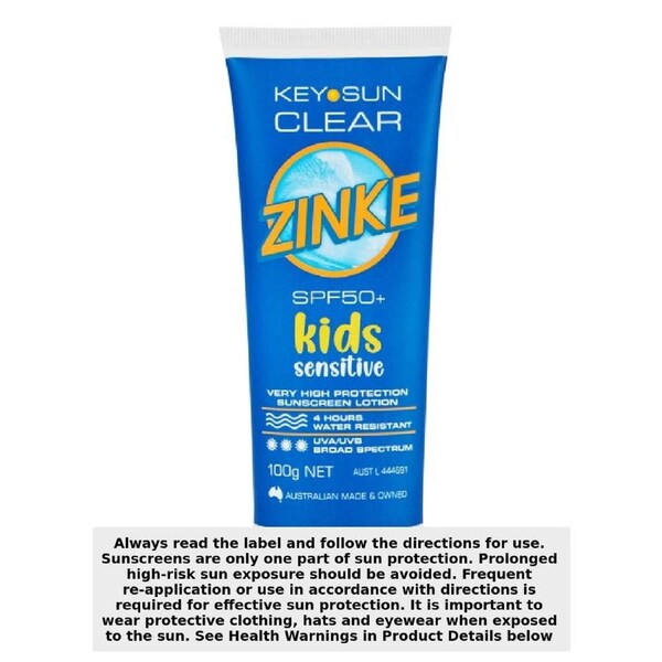 Key Sun Zinke Kids Sensitive Clear Sunscreen SPF 50+ 100g