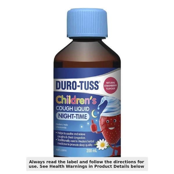 Durotuss Childrens Cough Liquid Night-Time Strawberry 200ml