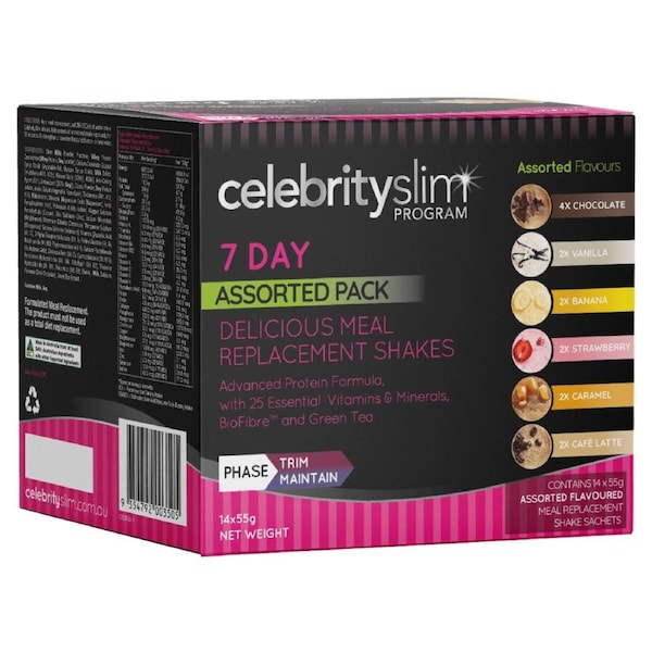 Celebrity Slim 7 Day Assorted Pack Meal Replacement Shakes 14 x 55g