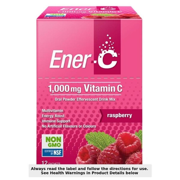 Ener-C 1000mg Vitamin C Raspberry Flavour 12 Sachets