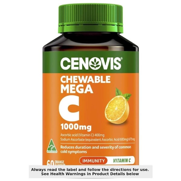 Cenovis Mega C 1000mg Orange Flavour Vitamin C 60 Tablets