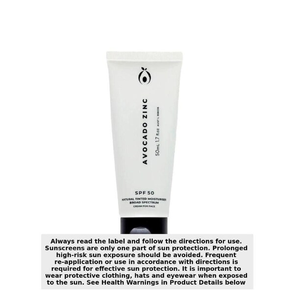 Avocado Zinc Natural Tinted Moisturiser Medium - Dark SPF50 50ml