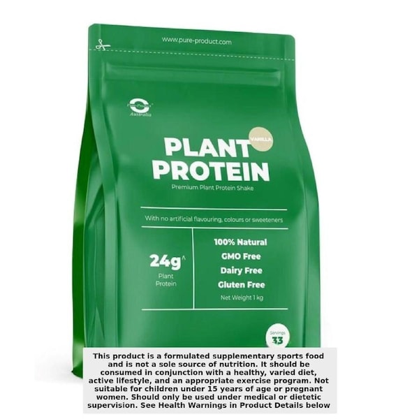 Pure Product Australia Pea & Rice Plant Protein Powder Vanilla 1Kg