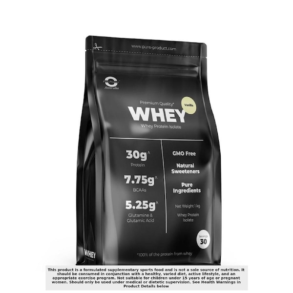 Pure Product Australia Whey Protein Isolate Vanilla 1kg