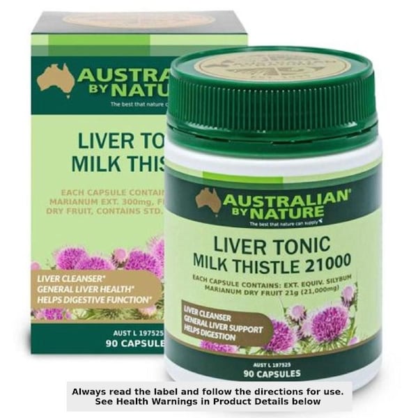 Australian by Nature Liver Tonic Milk Thistle 21000mg 90 Capsules