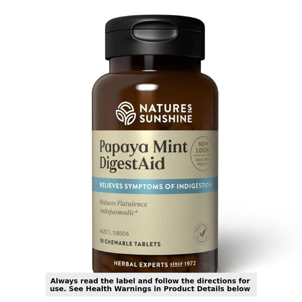 Nature's Sunshine Papaya Mint Digestaid 70 Tablets