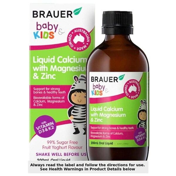 Brauer Kids Liquid Calcium with Magnesium & Zinc 200ml