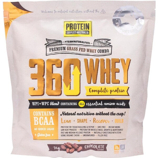 Protein Supplies Australia 360 Whey Protein Powder Chocolate 1kg