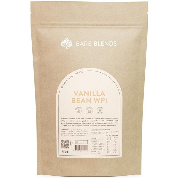 Bare Blends WPI Protein Powder Vanilla Bean 750g