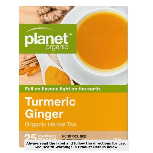 Planet Organic Turmeric Ginger 25 Tea Bags