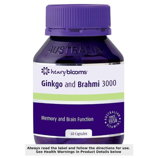 Henry Blooms Ginkgo & Brahmi 3000 60 Capsules