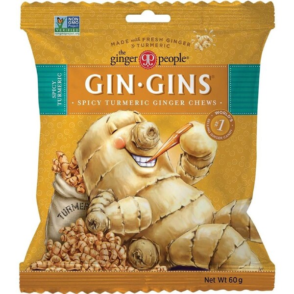 The Ginger People Gin Gins Spicy Turmeric Ginger Chews 60g